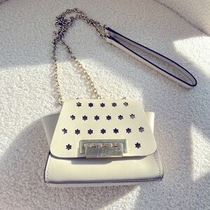 Zac Posen white leather crossbody bag